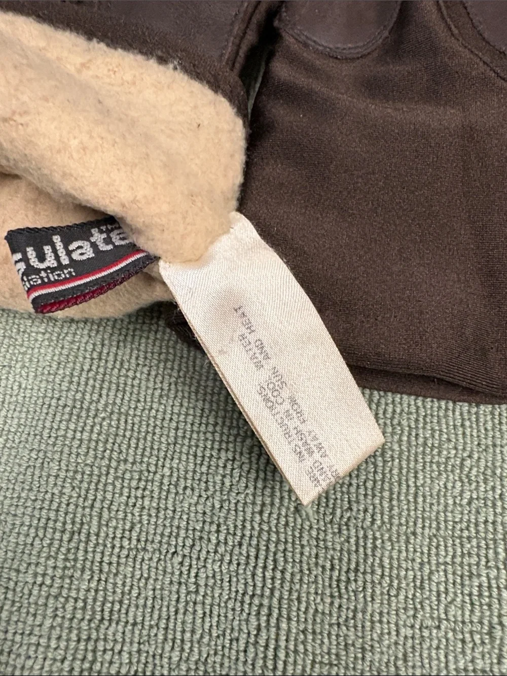 Women's Brown Embroidered Winter Gloves